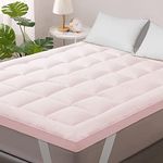 Jaipur Linen Mattress topper,soft Mattress Padding luxury Feel 800 GSM -Queen Bed 60 Inch X 78 Inch- Pink