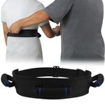 KkaFFe Transfer Belt Assist Transfer Sling, Gait Belt with Handles, Transfer Belt for Elderly, Patient Gait Belts, Transfer Belt Assist, Gait Belts for Seniors, Upgraded Using Rubber Handles (Black-1)