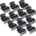 ACEmedia Hot Roller Clips Hair Curler Claw Clips Replacement Roller Clips for Women Girls Hair Section Styling (12 Pieces, Black)