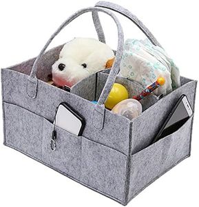 Baby Diaper Caddy Organizer Portable Diaper Baby Wipes Nappy Toys Storage Bag Felt Cloth Nursery Storage Bin Nappy Changing Organizer Car Travel Organizer for Mom Newborn Kids Child