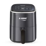Judge by Prestige InstaAir Digital Air Fryer| 80% less Oil Consumption| 4.0L Capacity| 1250 Watts| Air Fry, Grill, Roast, Bake | Digital Display with 8 Preset Menu| Easy to Clean Frying Basket |Black