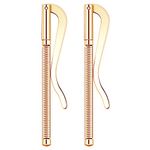 WUTA Spring Money Clip Bar Brass+Stainless Steel Bar Slim Leather Wallet Craft Supplie Open Coil Cash Holder Clamp,Gold(Pack of 2)