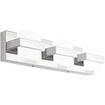 SOLFART LED Modern Bathroom Vanity Lights Over Mirror Gloss Chrome 3 Lights Acrylic Stainless Steel Bath Wall Lighting 7248