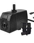 Simple Deluxe 400 GPH UL Listed Submersible Pump with 15' Cord, Water Pump for Fish Tank, Hydroponics, Aquaponics, Fountains, Ponds, Statuary, Aquariums & More