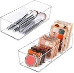 JessLab Acrylic Organizer, 2PK Cube Sections Makeup Organizer for Drawer, Makeup Organizer for Vanity, Countertop, Bathroom, Kitchen and Cabinet Storage(1+3 Compartment)