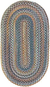 Capel Rugs Kill Devil Hill Oval Braided Area Rug, 8 x 11, Medium Blue
