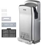 VEVOR Jet Hand Dryer, Premium Electric Commercial Blade Hand Dryer, ABS Air Dryer Hand with HEPA Filtration Wall Mount Hand Dryer, 1600W 110V Vertical Hand Dryer, High-Speed Automatic Infrared Silver