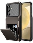 Vofolen for Samsung Galaxy S24 Wallet Case with Card Holder, 4-Card Dual Layer Heavy Duty Shockproof Wallet Case, Hidden Flip Card Slot Large Storage Protective Case for Galaxy S24, 6.2'' Gun Metal