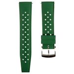 Strapseeker Tropical Style FKM Rubber Straps- Quick-Release- FKM Fluoro Rubber Watch Bands for Sports & Dive Watches-For Men & Women- 20mm, 22mm (20mm, Green)