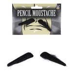 HENBRANDT Single Black Pencil Moustache Stick On False Moustache 1920s 1930s Gangster Outfit Moustache Halloween Fancy Dress Costume Accessory for Men and Women