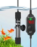 AquaMiracle Adjustable 150W Aquarium Heater Submersible Fish Tank Heater Super Short Aquarium Heater with LED Digital Display Thermostat, for Tanks 15-30 Gallons