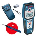 Bosch Professional Stud Finder GMS 120 (Drill hole marker, max. detection depth wood/magnetic metal/non-magnetic metal/live cable: 38/120/80/50 mm, in cardboard box) - Amazon Exclusive