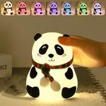 Panda Lamp, Panda Gifts, Panda Touch Silicone Lamp, 7-Color Changing, Silicone Cute Little Panda Table Lamp, Silicone Cute Little Panda Table Lamp, Birthday Gift for Girl & Boy, Close Eye (Multicolor)