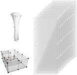 PEFAVPRO 12PCS Clear Cage Edge Guard, Cage Urine Guard Side Lining, 13.8" x 4.7" Pet Cage Edge Liner with 120PCS Ties for Rabbit Guinea Pig Hamster Chinchilla Hedgehog Ferret and Other Small Animals