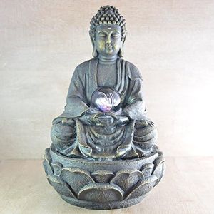 Zen Light SCFRB8G Mediation Large Buddha Indoor Fountain, Dark Chocolate Brown 21 x 21 x 30 cm