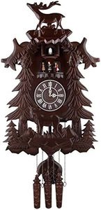 Kendal Vivid Large Deer Handcrafted Wood Cuckoo Clock with 4 Dancers Dancing with Music