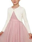 Danna Belle Girls Shrug Sweaters Button Closure Bolero Shrug Size 9-10Y White