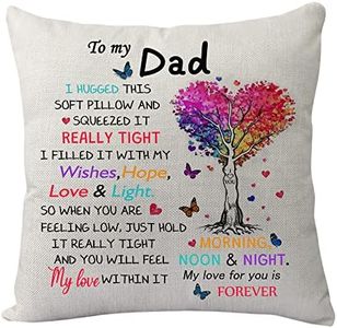 Father Pillowcase Gift,Funny Father's Day Daddy papa Dad Pillow Cover for Birthday Christmas Father Gift from Daughter from Son Cushion Cover 18"x 18"