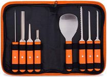 Professional Pumpkin Carving Kit - Heavy Duty Stainless Steel Tools and Knives with Carrying Case (8 Pieces) - Pumpkin Carver for Adults & Kids, Pumpkin Sculpting Set