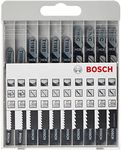 Bosch Accessories Professional 10-Piece Jigsaw Blade Set 'Basic for Wood' (Soft Wood, Accessories for Jigsaw)