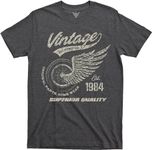 GunShowTees 40th Birthday Gift | 1984 Vintage Original Parts | Funny 80s Retro Inspired Graphic Tee Shirt, Dark Heather, Small