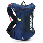 USWE Moto Hydro 4L Hydration Pack with 2.0L/ 70oz Water Bladder, a High End, Bounce Free Backpack for Enduro and Off-Road Motorcycle, Black Blue