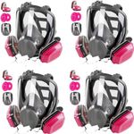 Full Face Respirator Gas Mask: 6800 Reusable Respirator Mask with Filters 60921 & 2097 - Dust Mask Anti Fog Against Organic Vapor Fumes Gases for Spray Paint Chemicals Epoxy Resin Welding （4pcs）