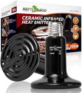 REPTI ZOO 100W Reptile Heat Lamp 2Pack Ceramic Heat Emitter Night Heat Lamp Bulbs Reptile Terrarium Heat lamp Tank Heat Bulb for Turtle Bearded Dragon Gecko Lizard Snake Chicken E26