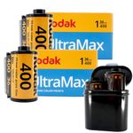 35mm film camera Bundle: 2 rolls of Kodak 35mm film colour Ultramax 400 36 exposures and a 2 film roll 35mm case