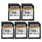 Gigastone 128GB 5-Pack SD Card V30 SDXC Memory Card High Speed 4K Ultra HD UHD Video Compatible with Canon Nikon Sony Pentax Kodak Olympus Panasonic Digital Camera