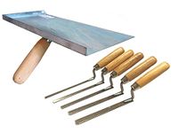 Pointing Brickwork Hawk & 5 x Carbon Steel Finger Trowels Set, Jointing Brick Gaps Fill Fix Repair Tools DIY (H5FTS)