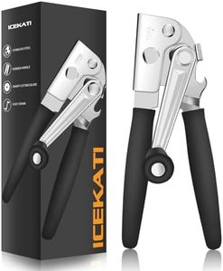 ICEKATI Commercial Can Opener, Can Opener Manual Heavy Duty Easy for Large Cans with Magnet, Folding Hand Crank Can Opener With Comfortable Long Handles, Smooth Edge Can Opener With Carbon Steel Blade