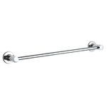 XJYMCOM Stainless Steel Towel Bar Rail - 50 cm, Round Towel Bar Bail Rack Bathroom or Kitchen Accessory Screws Mounting Polished Finish Silver