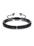 JSDDE Healing Crystals Bracelet Adjustable Natural Black Obsidian Crystal Stone Bracelets for Men and Women