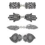 4 PCS Shawl Clips for Women Cardigan Collar Clips Vintage Bra Strap Clips Dresses Shawl Clip Shirts Holder Brooches Pin Gifts (4pcs)