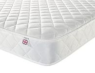 Aspire Beds Double Comfort Layers & AC Aspire-Cool Touch Diamond Tile Sleep Surface Foam Free Bonnell Sprung Value Mattress, White Border, 3ft Single (3ft x 6ft3)