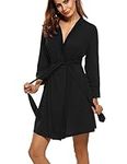 HOTOUCH Womens Robes V Neck Knee Le