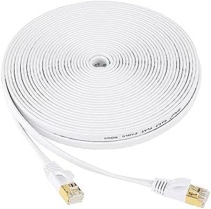 Nutabevr Cat 7 Cable Ethernet de Red, 10m transmisión de alta velocidad Cable con Conector RJ45, 10 Gbps / 600 MHz Plano Cable Internet, para Módem, Rúter, Panel de Conexión, computadora portátil