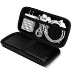 Travel Case for Electronics Cable Organizer, COOYA Hard EVA Carrying Case Tool Case, Protective Power Bank Carry Case Storage Bag Dual Zipper Pouch for External Battery, Cables, Headphones, Charger