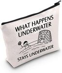 POFULL Water Polo Gifts Water Polo Player Gift What Happens Underwater Stays Underwater Cosmetic Bag, Stays Underwater bag