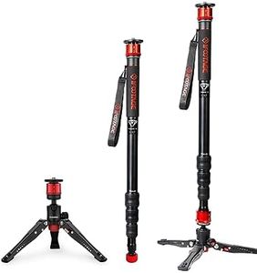 IFOOTAGE Cobra 3 Camera Monopod A180T, Aluminum Lightweight Travel Monopod with Feet, Compatible with Sony Canon Nikon DSLR Cameras, Payload 17.64 lbs