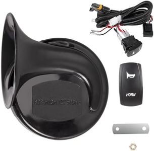 12V Universal UTV Horn Kit With Rocker Switch Compatible with Polaris RZR Ranger General, Kawasaki Teryx, Can Am, Arctic Cat Wildcat, Yamaha Rhino
