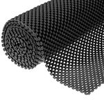 New Multipurpose Non-Slip Mat, Grid Pattern PVC Non-adhesive Grip Liner Shelf Liner Anti-slip Mat Drawer Liner Bathroom Kitchen Waterproof Floor Mat for Home&Office,Cars,Caravans-200x50x0.3cm (Black)