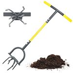 Jardineer Garden Twist Tiller Manual, Garden Twist Cultivator with Steel Shaft, Durable Garden Claw Cultivator, Ideal Gardening Hand Twist Tiller Tool