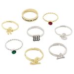 Claire's Harry Potter Adjustable Ring Set for Girls, Kids Dress Up Jewellery, Official Harry Potter Merch, 8 Pack, Silver & Gold