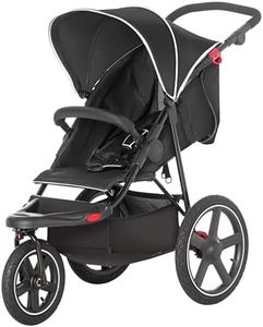 HOMCOM Passeggino Pieghevole per Bambini 0-36 Mesi, Passeggino con Tettuccio Regolabile e Cesto Portaoggetti, in Tessuto Oxford, 128x58x106 cm, Nero