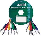 Adam Hall 0.3m stereo balanced 6.35 mm (1/4") jack to jack patch cables. 6 pack