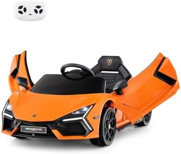 COSTWAY 12V Kids Electric Ride on Car, Licensed Lamborghini Revuelto Electric Toy Vehicle with Remote Control, LED Lights, Horn, Music, MP3, USB, Hydraulic Doors, for Ages 37-95 Months (Orange)