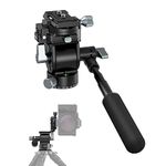 SmallRig Video Head for Vertical/Horizontal Shooting, Tripod Pan Tilt Fluid Head with Telescopic Handle and Switchable QR Plate for Arca, Max Load 5kg / 11Ibs for Camcorder, Mirrorless, DSLR - 4104