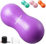 INPANY Peanut Ball - Anti Burst Exercise Ball for Labor Birthing, Physical Therapy for Kids, Core Strength, Home & Gym Fintness (Include Pump) Purple